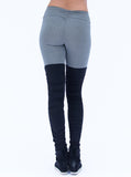 Black and Grey Thigh High Leggings Clearance