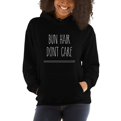 Bun Hair Don't Care Ladies' Hooded Sweatshirt - Farina Bodywear